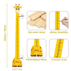 Personalized Growth Chart for Wall, Wooden Height Chart for Kids, Cute Height Measurement for Child/Girls/Boys, Baby and Toddler's Playroom/Kid's Room/Nursery Decor, Giraffe