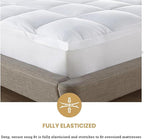 Superior Mattress Topper, Down Alternative, 2 Inch Deep Sized Bed Pillow Top, Comfort Pad, Fluffy Mattress-Topper Protector, Plush Cooling Extra Soft, Hotel Quality, Full, White