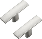 10 Pack Silver Cabinet Knobs - Curved Cabinet Pulls Brushed Nickel Knobs for Kitchen Cabinet Drawer Solid Dresser Knobs for Cabinet Hardware 1-3/4in Length Single Hole