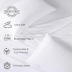 LANE LINEN 100% Organic Cotton Twin Sheets Set, 3PC Twin Bed Sheets, Cotton Sheets Twin Size Bed Set, Dorm Room Essentials with 15" Deep Pocket Fitted Sheet - Charcoal & White Twin Sheets (2 Pack)