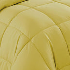 Sweet Home Collection 5 Piece Comforter Set Bag Solid Color All Season Soft Down Alternative Blanket & Luxurious Microfiber Bed Sheets, Yellow, Twin (Pack of 4)