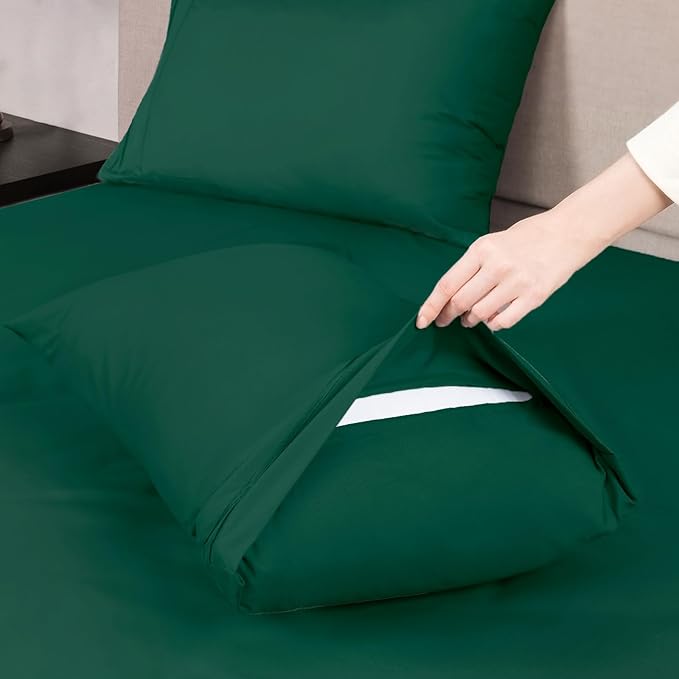 Mejoroom Twin Sheet Set - Hotel Collection Twin Sheets - Bedding Sheets & Pillowcases with Deep Pocket Fitted Sheet, Breathable, Wrinkle & Fade Resistant - 3 Piece(Emerald Green)