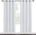 NICETOWN Room Darkening Curtains for Living Room - Easy Care Solid Thermal Insulated Grommet Room Darkening Curtains/Panels/Drapes for Bedroom (2 Panels, 55 by 78, Greyish White)