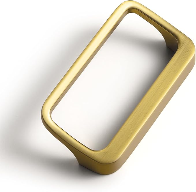 Goo-Ki Brushed Gold Cabinet Pulls with Hole Center 2.5''(64MM),Modern Zinc Alloy Finger Pulls for Drawer,Wardrobe,Cupboard,6 Pack