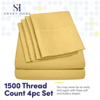 Twin Size Bed Sheets - 4 Piece 1500 Supreme Collection Fine Brushed Microfiber Deep Pocket Twin Sheet Set Bedding - 1 EXTRA PILLOW CASES, GREAT VALUE, Twin, Yellow