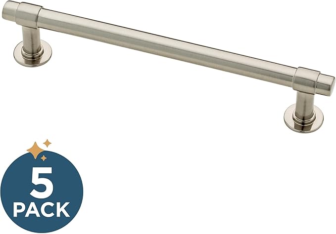 Franklin Brass Francisco (1-Pack) Cabinet Handles 5-1/16" Hole Center Pulls | Satin Nickel Hardware for Kitchen Drawers, Dressers, Furniture P29618K-SN-C
