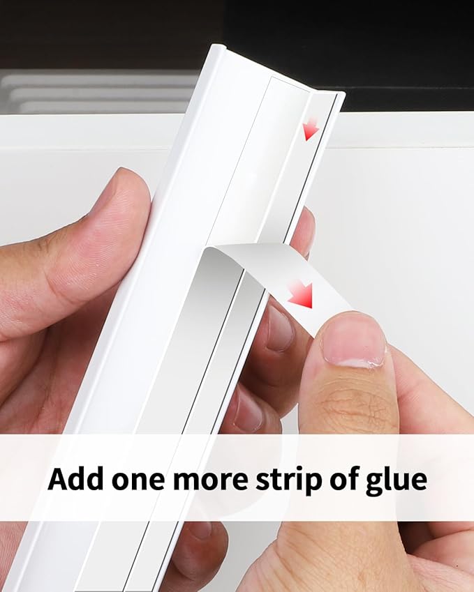 5 Pack 6 inch self Adhesive Cabinet pulls Finger pulls Drawer Pull Stick on Handles Bright White Adhesive Cabinet Handles Finger pulls for cabinets Concealed Edge Seam Flat