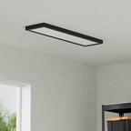 Ultralux 1x4 ft Surface Mount Ceiling Light Panel – Slim, Edge Lit, Flush Mount Flat Panel for Kitchen, Home & Office - TRIAC Dimmable, 3CCT Adjustable Color Temperature (Matte Black, 1 Pack)