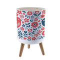 Small Trash Can with Lid Scandinavian Folk Art Seamless Birds Flowers spirng Happy Garbage Bin Pet Proof Waste Basket for Kitchen Bathroom Office Bedroom Decorative 1.8 Gallon