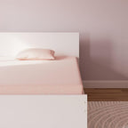 Signature Design by Ashley Full Size iKidz 7 Inch Firm Gel Memory Foam Mattress with Stretch Knit Cover & Pillow Included, Pink Coral, Fiberglass Free, Mattress in A Box