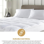 Superior Mattress Topper, Down Alternative, 2 Inch Deep Sized Bed Pillow Top, Comfort Pad, Fluffy Mattress-Topper Protector, Plush Cooling Extra Soft, Hotel Quality, Sleep, All-Season, Queen, White