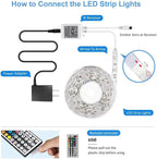 DAYBETTER Led Strip Lights 16.4ft W/ Remote Controller and Power Supply
