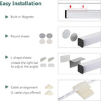 ASOKO Plug-in Under Cabinet Lighting - 12 Inch LED Strip Bar, Cool White 6000k USB Cabinet Light, Slim Undercounter Light for Kitchen/Cupboard/Workbench/Shelf/Desk