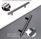 homdiy 3.5" Cabinet Handles Black Drawer Pulls - HD201BK Modern Cabinet Pulls Cabinet Hardware for Kitchen Cabinets, 10 Pack Stainless Steel Cupboard Handles