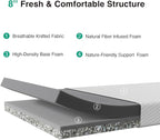 Novilla Queen Size Mattress, 8 Inch Memory Foam Mattress Queen for Pressure Relief & Comfort Sleep, Removable Washable Cover,CertiPUR-US Certified Mattresses in a Box, Medium Firm