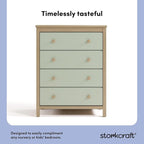Storkcraft Alpine 4 Drawer Dresser (Driftwood with Sage) – GREENGUARD Gold Certified, Kids Storage Organizer, Modern 4 Drawer Chest for Bedroom, Must-Have Nursery Storage
