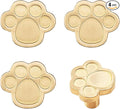 4Pcs Brass Knobs for Kids Cute Decorative Handles for Boys and Girls (Paw Print)