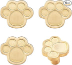 4Pcs Brass Knobs for Kids Cute Decorative Handles for Boys and Girls (Paw Print)