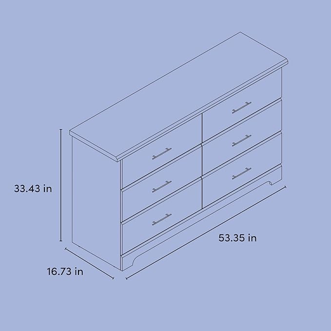 Storkcraft Brookside 6 Drawer Double Dresser (White) – GREENGUARD Gold Certified, Dresser For Nursery, Kids, Chest Of Drawers