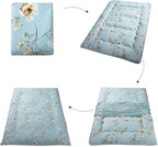 MAXYOYO Rustic Floral Korean Floor Mattress Japanese Futon, Foldable Bed Roll Up Camping Lounger Bed Couches and Sofas Mattress Topper Queen Size