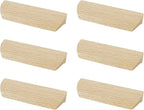 6Pcs Unfinished Wood Solid Furniture Pulls Handles,Unfinished Unpainted Paintable Wooden Handles Cupboard Closet Drawer Handle Pull,Length 3.54",Hole Dis.2.52"