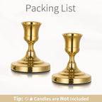 Gold Taper Candle Holders Vintage: Small Candlestick Holders Metal Candle Sticks Holder Decor Antique Decoration for Dinning Table Mantel Wedding Centerpieces Christmas Party Set of 2