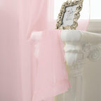 HUTO Light Pale Baby Pink Sheer Curtains 63 Inch Length for Girls Bedroom Rod Pocket Window Transparent Voile Drapes Curtains for Kids Room Living Room 2 Panels 52x63 Inches Long
