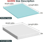 FDW | 8" Queen Mattress + 2" Cooling Mattress Topper | Gel Memory Foam | Medium Firm Feel | White | with Washable Cover for Cool Sleep and Pressure Relief | Bed in a Box, CertiPUR-US Certified