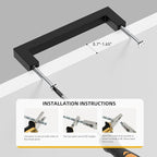 goldenwarm 100 Pack 3-1/2 Inch Black Cabinet Handles Matte Black Drawer Pulls Stainless Steel Cabinets Hardware Square Bar Modern for Kitchen Bathroom Cupboard