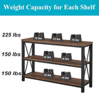 BON AUGURE Rustic Console Table Behind Couch, Industrial Entryway Table with Shelves, Farmhouse 3 Tier Sofa Tables for Living Room, Entry, Hallway (47 Inch, Rustic Oak)