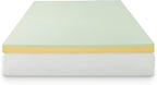 ZINUS 3 Inch Green Tea Memory Foam Mattress Topper, Pressure-Relieving Layers, CertiPUR-US Certified, Short Queen