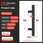 homdiy Black Cabinet Handles 30Pack 3inch Hole Center Kitchen Drawer Pulls and Knobs Stainless Steel Cabinet Hardware for Bathroom, Cupboard