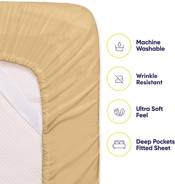Cal King Size Bed Sheets - 6 Piece 1500 Supreme Collection Fine Brushed Microfiber Deep Pocket California King Sheet Set Bedding - 2 Extra Pillow Cases, Great Value, California King, Camel