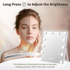 Lighted Makeup Mirror, Hollywood Vanity Mirror with Lights, Makeup Mirror with Lights for Desk, 3 Color Modes and 12 Dimmable Bulbs, Smart Touch Control
