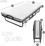 Milliard Deluxe Diplomat Folding Bed with Mattress for Adults, Twin Size, Portable Foldable Bed with Luxurious Memory Foam Mattress & Super Strong Frame, 75” x 38", Fold Up, Roll Away, & Hideaway