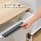 Ravinte Hardware 10 Pack Black Cabinet Handles, 7.8 Inch (200mm) Finger Edge Pulls, 6-1/4 Inch Hole Center, Finger Pulls for Cabinets