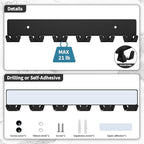 GTK Key Holder for Wall, Key Hooks with 12 Hooks, Wall Mounted Key Holder for Hallway, Self Adhesive Key Rack(Black)