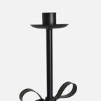 Black Taper Candle Holder Set of 2-Metal Bow Candle Sticks Holder Decor,Modern Tall Candle Holder,Decorative Candlesticks for Fireplace, Wedding, Holiday & Christmas