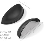 khtumeware 2 Pack 3-1/2" Drawer Pulls Matte Black Cabinet Cup Pulls Kitchen Hardware Cabinet Handles Drawer Handles Knobs 3.5 inch Hole Center