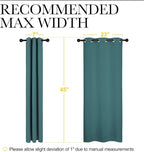 NICETOWN Bedroom Curtain Panels Blackout Draperies, Thermal Insulated Solid Grommet Blackout Curtains/Drapes (Sea Teal, One Pair, 29 by 45-Inch)