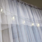 Joyreap Luxury 4 Corners Post Canopy Bed Curtains - Grey & White Cozy Drape Netting - Cute Princess Style Bedroom Decoration Accessories (47" W x 78" L, Twin)