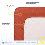 California King Sheet Sets - Breathable Luxury Sheets with Full Elastic & Secure Corner Straps Built In - 1800 Supreme Collection Cal King Deep Pocket Bedding Set, Sheet Set, California King, Rust