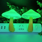 AUSAYE 4 Pack Plug in Night Light, Mushroom Light LED Nightlights for Kids, Adults, Bedroom, Bathroom,Hallway, Stairs, Kitchen Green