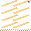 uxcell Cabinet Finger Edge Pull, 8pcs 250mm / 9.84" Aluminum Alloy Back Mount Hidden Cabinet Pulls Concealed Handle for Home Kitchen Drawer Cabinet, Gold