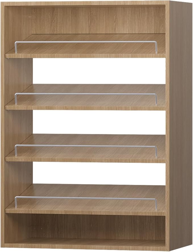 ROOMTEC 19.5" Shoe Shelf Short Tower Closet Unit, Modular Closet System with Shelf, Wardrobe Organizer for Bedroom or Walk-in Closet, Wall Mounted, Customizable Clothes Storage Unit, Wood