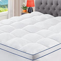 CYMULA RV King Mattress Topper, Cooling Mattress Pad Cover, Extra Thick Pillow Top Mattress Topper with 8-21 Inch Elasticated Deep Pockets, Plush Down Alternative Fill Mattress Protecto