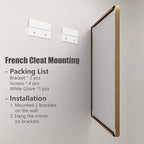 40x30 Gold Bathroom Mirror, Brushed Metal Frame Vanity Mirror, Modern Gold Rectangle Mirror, Rounded Corner, Shatterproof, Anti-Rust, Rose Gold(Horizontal/Vertical)