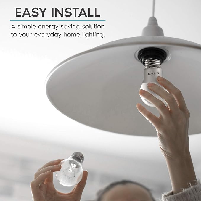 LUXRITE A15 LED Bulb 40W Equivalent, 7W, 4000K (Cool White), 600 Lumens, Enclosed Fixture Rated, Dimmable Ceiling Fan Light Bulbs, E26 Medium Base, UL Listed - Indoor and Outdoor (12 Pack)