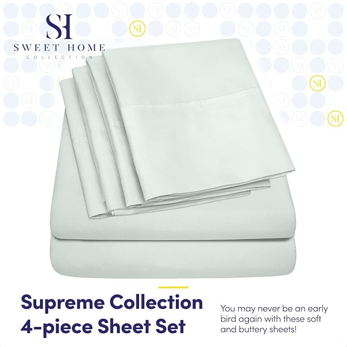 Twin Size Bed Sheets - 4 Piece 1500 Supreme Collection Fine Brushed Microfiber Deep Pocket Twin Sheet Set Bedding - 1 EXTRA PILLOW CASES, GREAT VALUE, Twin, Mint