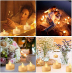 LED Tea Lights Candles- 100PACK Warm White Flameless Candles Realistic and Bright Flickering Long Lasting 200Hours for Holiday Celebration,Party,Home Decoration Warm Yellow,Battery Operated